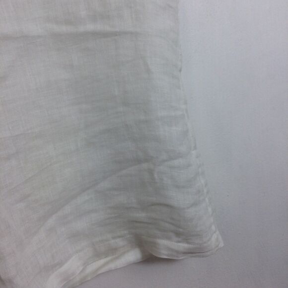 Stefano Mortari Women Linen Boat Neck Short Sleeve Blouse Top White IT 42 US M - Picture 4 of 13